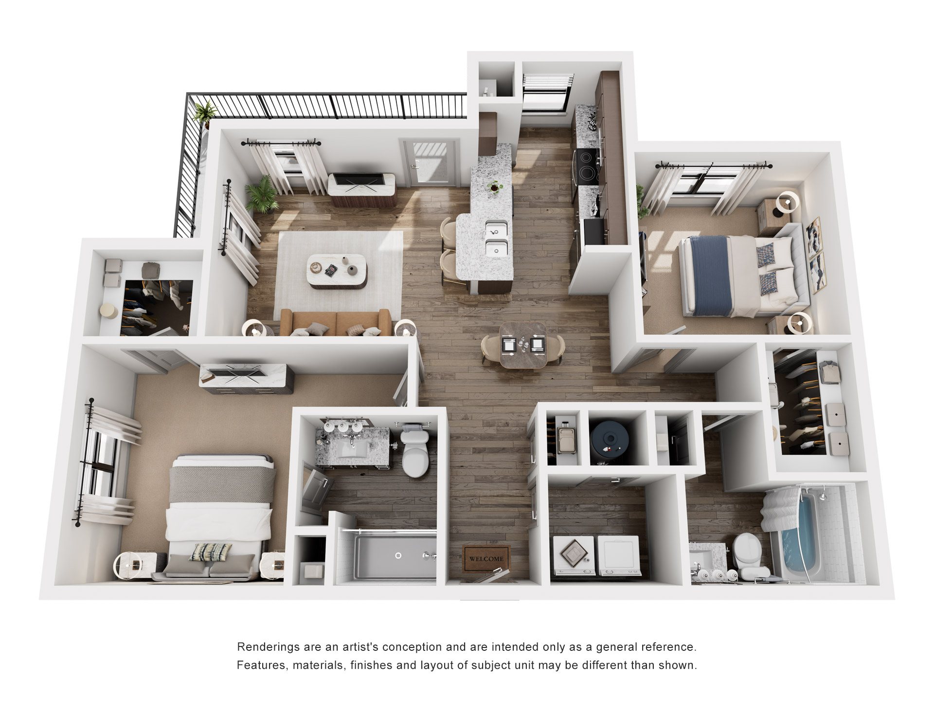 Floor plan layout diagram for 2B